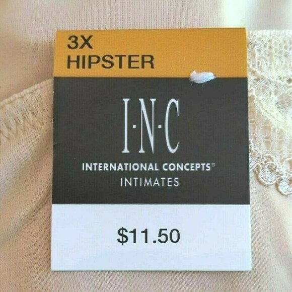 INC International Concepts Womens Lace Inset Hipster Panties Frappe Size 3X NEW - Picture 4 of 9